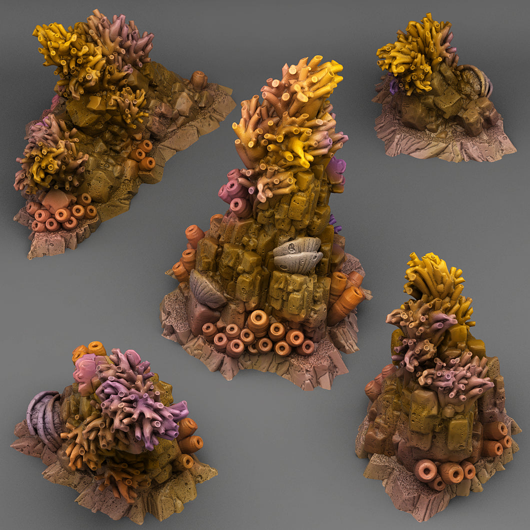3D Printed Fantastic Plants and Rocks Mystical Coral Rocks 28mm - 32mm D&D Wargaming