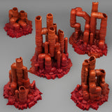3D Printed Fantastic Plants and Rocks Neglected Martian Pipeworks 28mm - 32mm D&D Wargaming