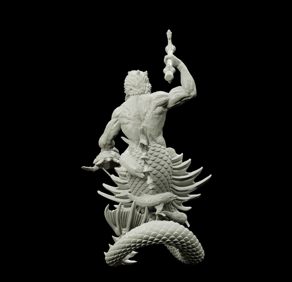 3D Printed Bestiary Vol. 4 Nafarrate - Neptune Merman 32mm Ragnarok D&D - Charming Terrain