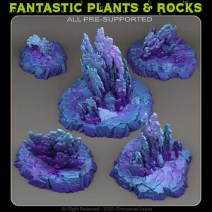 3D Printed Fantastic Plants and Rocks Neptunian Rocks 28mm - 32mm D&D Wargaming