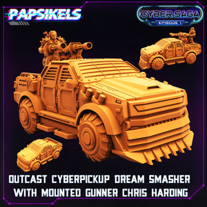 3D Printed Papsikels Cyberpunk Sci-Fi Outcast Cyberpickup Dream Smasher V1 Cyber Saga - 28mm 32mm