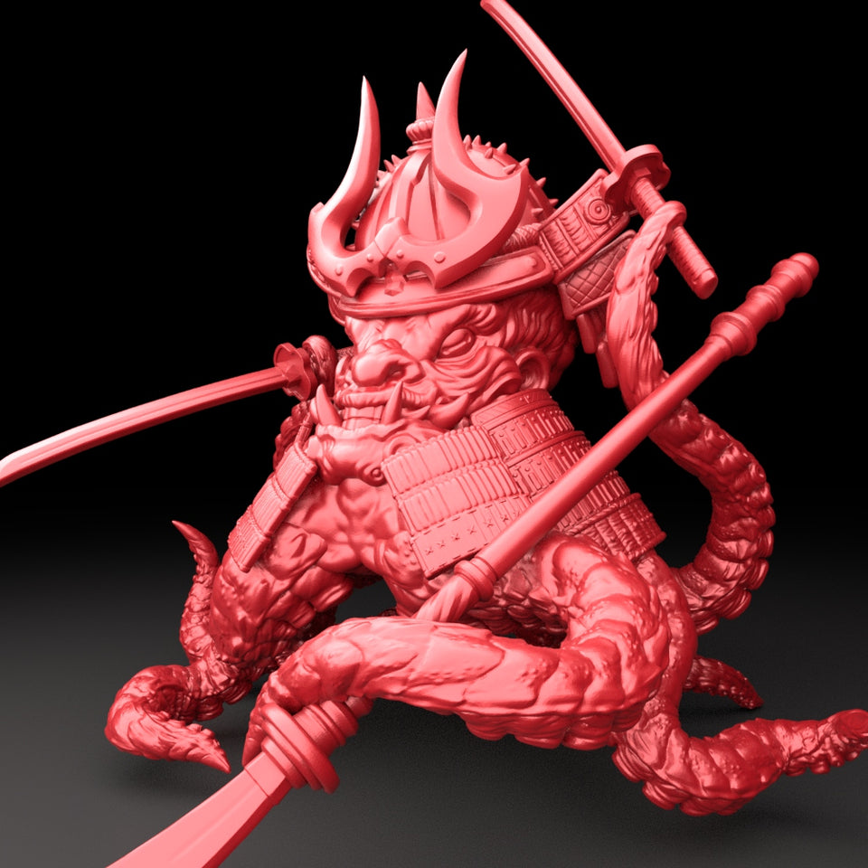 3D Printed Bestiary Vol. 5 Nafarrate - Samurai Octo 32mm Ragnarok D&D