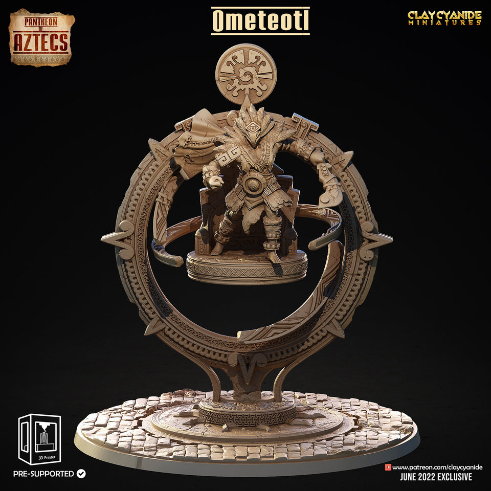 3D Printed Clay Cyanide Ometeotl Pantheon of Aztecs Ragnarok D&D