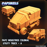 3D Printed Papsikels Cyberpunk Sci-Fi Papz Industries Colonial Utility Truck A - 28mm 32mm