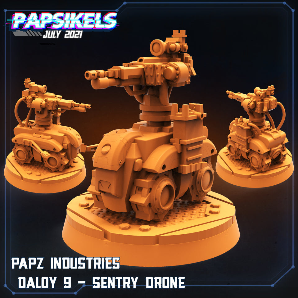 3D Printed Papsikels Cyberpunk Sci-Fi Papz Industries Daloy 9 Sentry Drone - 28mm 32mm