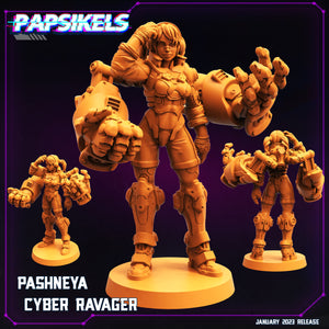 3D Printed Papsikels Cyberpunk Sci-Fi -Pashneya Cyber Ravager- 28mm 32mm