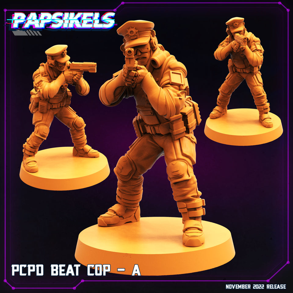 3D Printed Papsikels Cyberpunk Sci-Fi Pcpd Beat Cop Set - 28mm 32mm