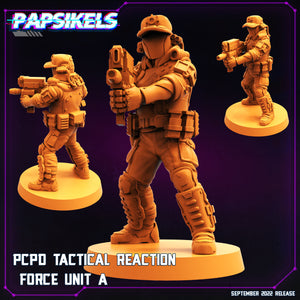 3D Printed Papsikels Cyberpunk Sci-Fi Pcpd Tactical Reaction Force Unit - 28mm 32mm