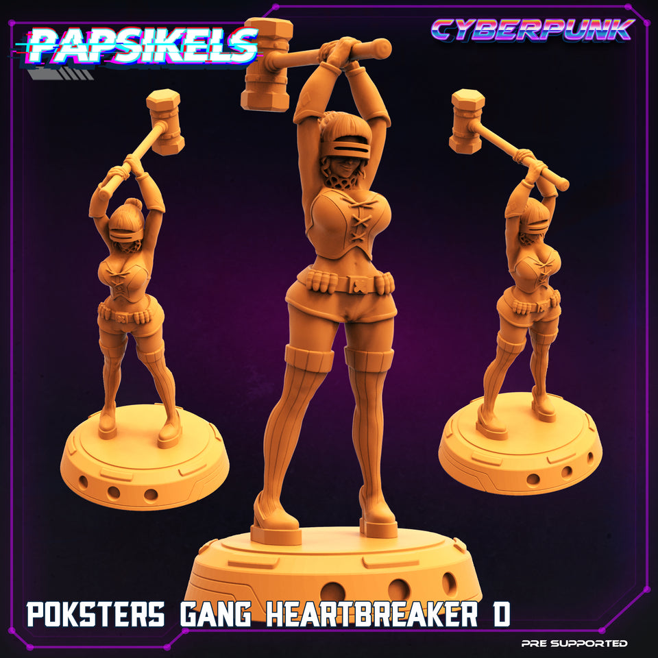3D Printed Papsikels Cyberpunk The Corpo World Poksters Gang Set - 28mm 32mm