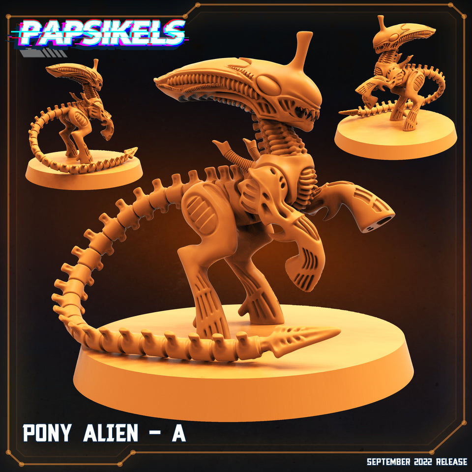 3D Printed Papsikels Cyberpunk Sci-Fi Pony Alien Set - 28mm 32mm