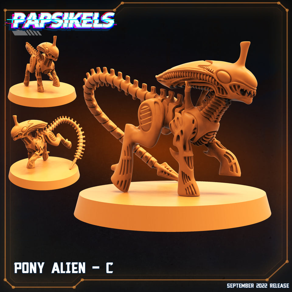 3D Printed Papsikels Cyberpunk Sci-Fi Pony Alien Set - 28mm 32mm