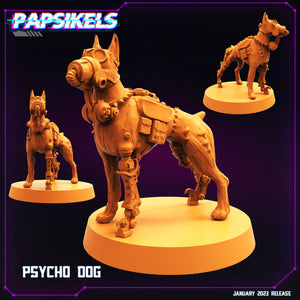 3D Printed Papsikels Cyberpunk Sci-Fi -Psycho Dog - 28mm 32mm