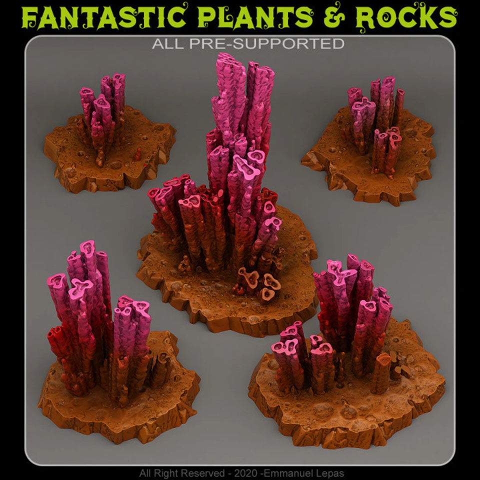 3D Printed Fantastic Plants and Rocks Parasites Stalagmites 28mm - 32mm D&D Wargaming