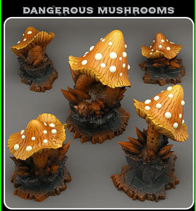 3D Printed Fantastic Plants and Rocks Dangerous Mushrooms 28mm - 32mm D&D Wargaming