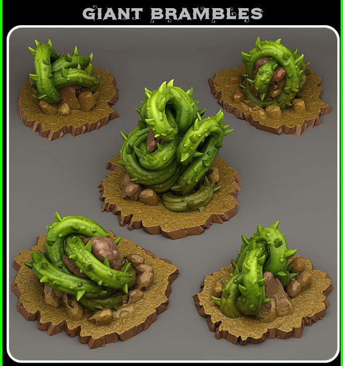 3D Printed Fantastic Plants and Rocks Giant Brambles 28mm - 32mm D&D Wargaming