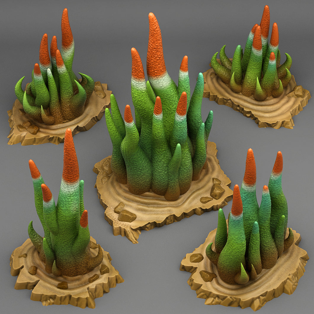 3D Printed Fantastic Plants and Rocks Poisonous Feeler Cactus 28mm - 32mm D&D Wargaming