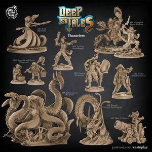 3D Printed Cast n Play Dormak and Faern Dwarves Deep Sea Tales 28mm 32mm D&D