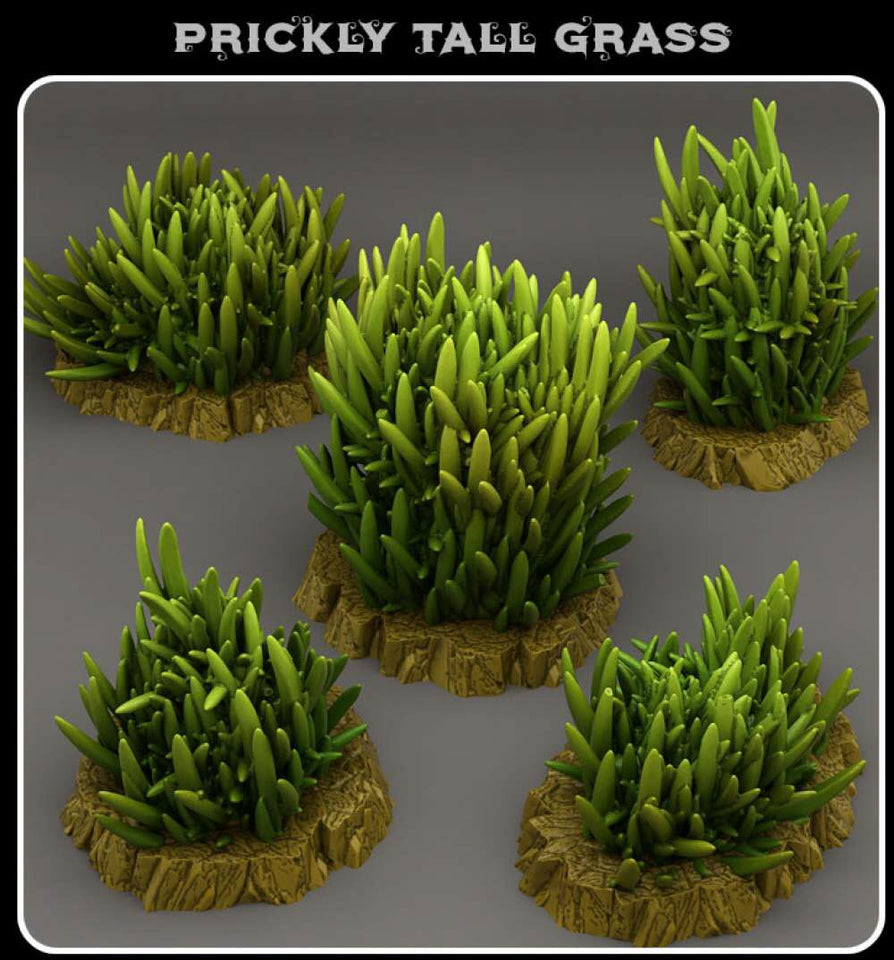3D Printed Fantastic Plants and Rocks Prickly Tall Grass 28mm - 32mm D&D Wargaming