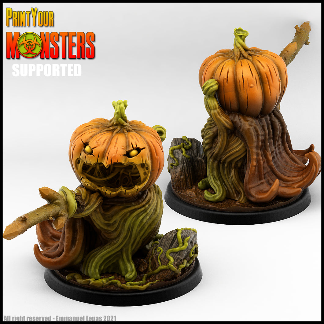 3D Printed Print Your Monsters Pumpkin Soldier Sword Pumpkins Attack Pack 28mm - 32mm D&D Wargaming