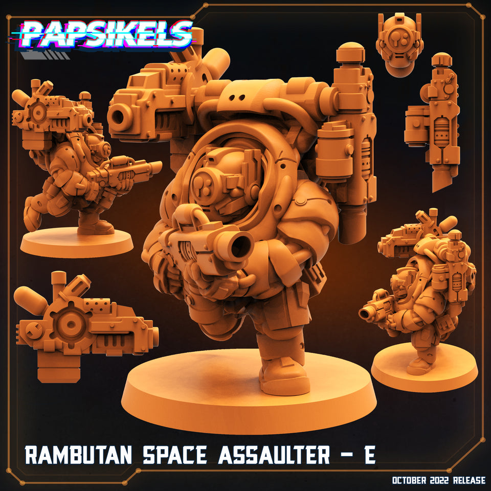 3D Printed Papsikels Cyberpunk Sci-Fi Rambutan Space Assaulters Set 2 - 28mm 32mm