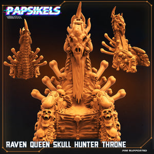 3D Printed Papsikels Cyberpunk Sci-Fi Raven Queen Hunter Skull Throne - 28mm 32mm
