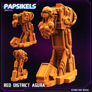 3D Printed Papsikels Cyberpunk Sci-Fi Red District Asura - 28mm 32mm
