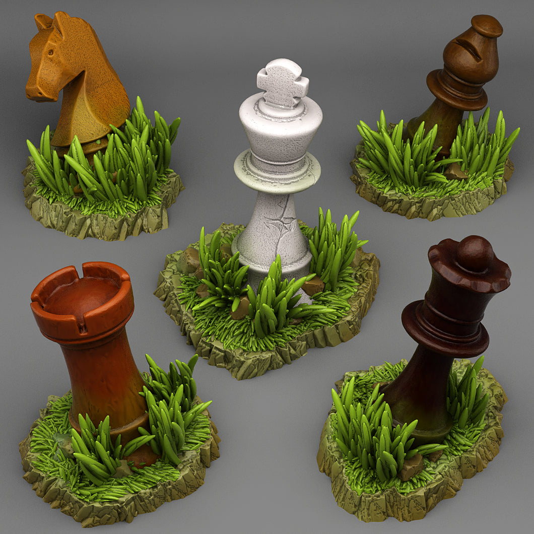 3D Printed Fantastic Plants and Rocks RED QUEEN'S CHESS 28mm - 32mm D&D Wargaming