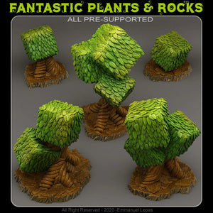 3D Printed Fantastic Plants and Rocks Red Queen's Trees 28mm - 32mm D&D Wargaming