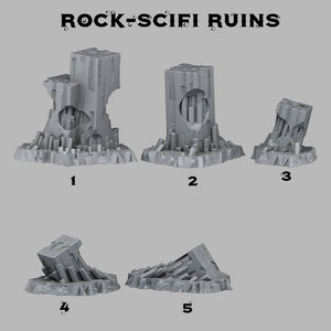 3D Printed Fantastic Plants and Rocks Scifi Ruins 28mm - 32mm D&D Wargaming