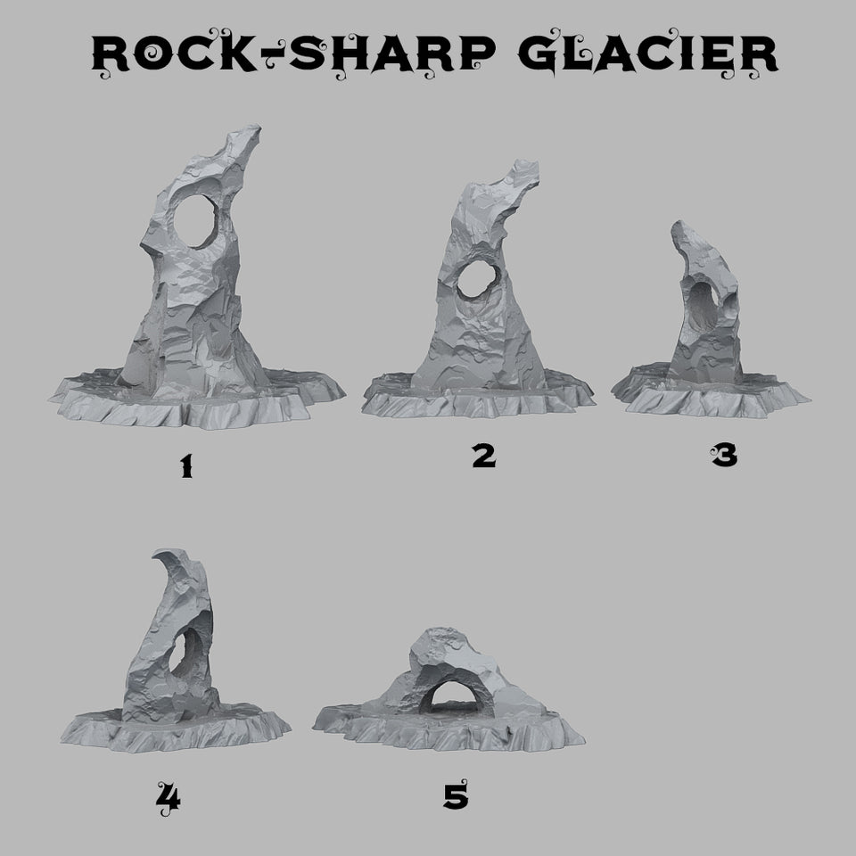 3D Printed Fantastic Plants and Rocks Sharp Glacier 28mm - 32mm D&D Wargaming
