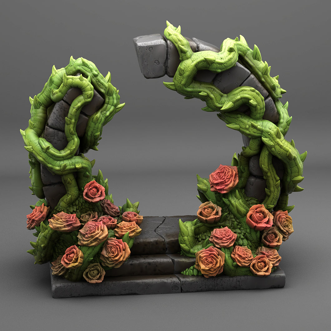 3D Printed Fantastic Plants and Rocks Rose Portal 28mm - 32mm D&D Wargaming