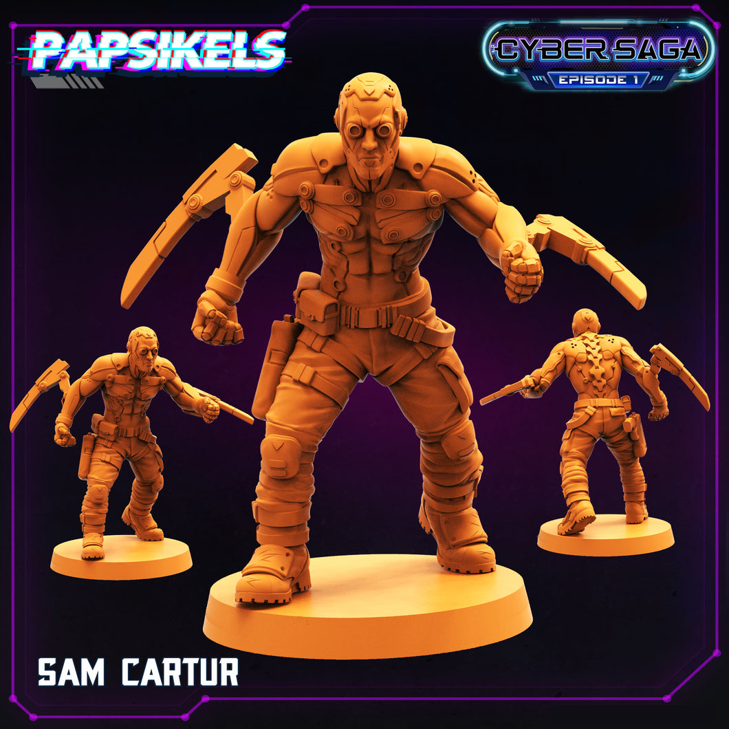 3D Printed Papsikels Cyberpunk Sci-Fi Sam Cartur Cyber Saga - 28mm 32mm