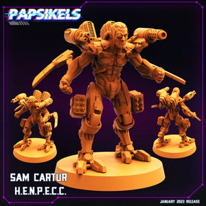 3D Printed Papsikels Cyberpunk Sci-Fi -Sam Cartur Henpecc 28mm 32mm