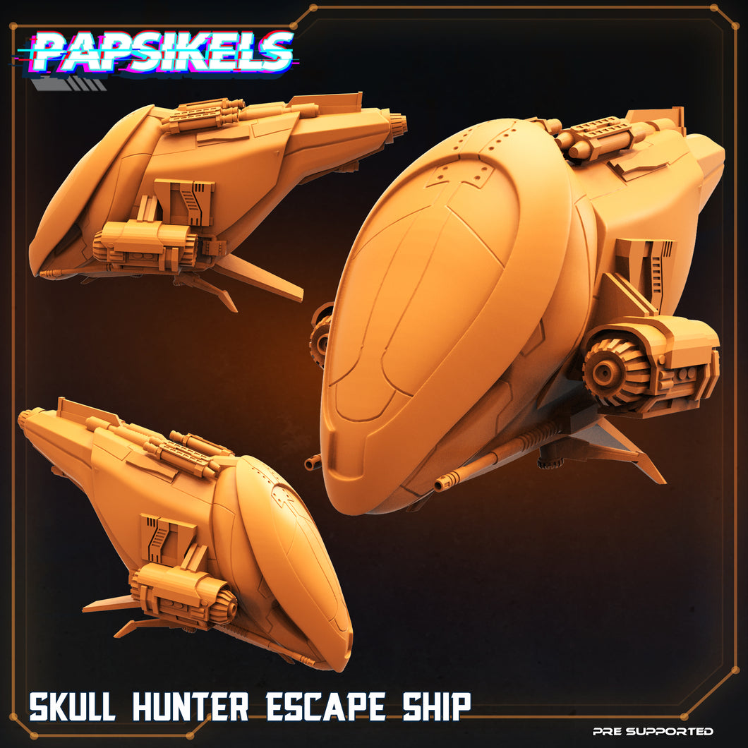 3D Printed Papsikels Cyberpunk Sci-Fi Skull Hunter Escape Ship - 28mm 32mm