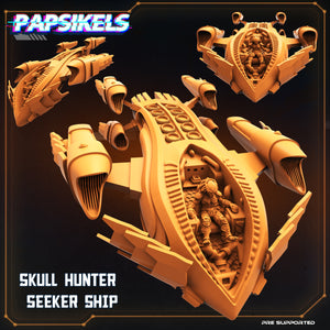 3D Printed Papsikels Cyberpunk Sci-Fi Skull Hunter Seeker Ship - 28mm 32mm