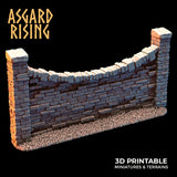 3D Printed Asgard Rising Cemetery Stone Wall Fence Set 28mm-32mm Ragnarok D&D - Charming Terrain