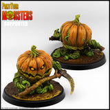 3D Printed Print Your Monsters Small Pumpkin Soldier Scythe Pumpkins Attack Pack 28mm - 32mm D&D Wargaming