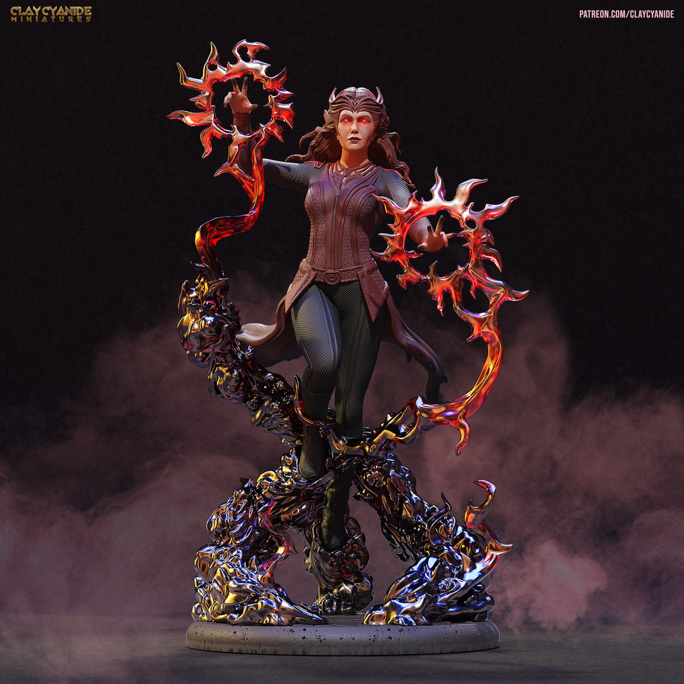 3D Printed Clay Cyanide Scarlet Witch 28mm-32mm Ragnarok D&D