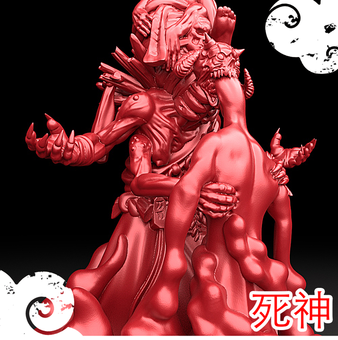 3D Printed Bestiary Vol. 5 Nafarrate - Shinigami 32mm Ragnarok D&D