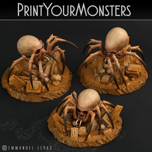 3D Printed Print Your Monsters Skullcap Hermit Spiders 28mm - 32mm D&D Wargaming