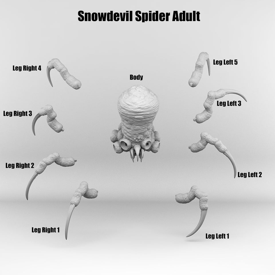 3D Printed Print Your Monsters Snowdevil Adult Spider 28mm - 32mm D&D Wargaming