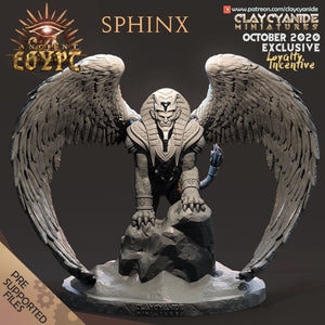 3D Printed Clay Cyanide Sphinx Ancient Egypt Ragnarok D&D