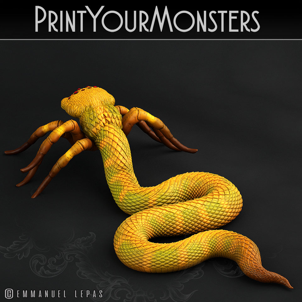3D Printed Print Your Monsters Spidersnake Total Serpents 28mm - 32mm D&D Wargaming