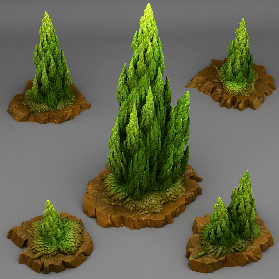 3D Printed Fantastic Plants and Rocks Spiraling Pine 28mm - 32mm D&D Wargaming