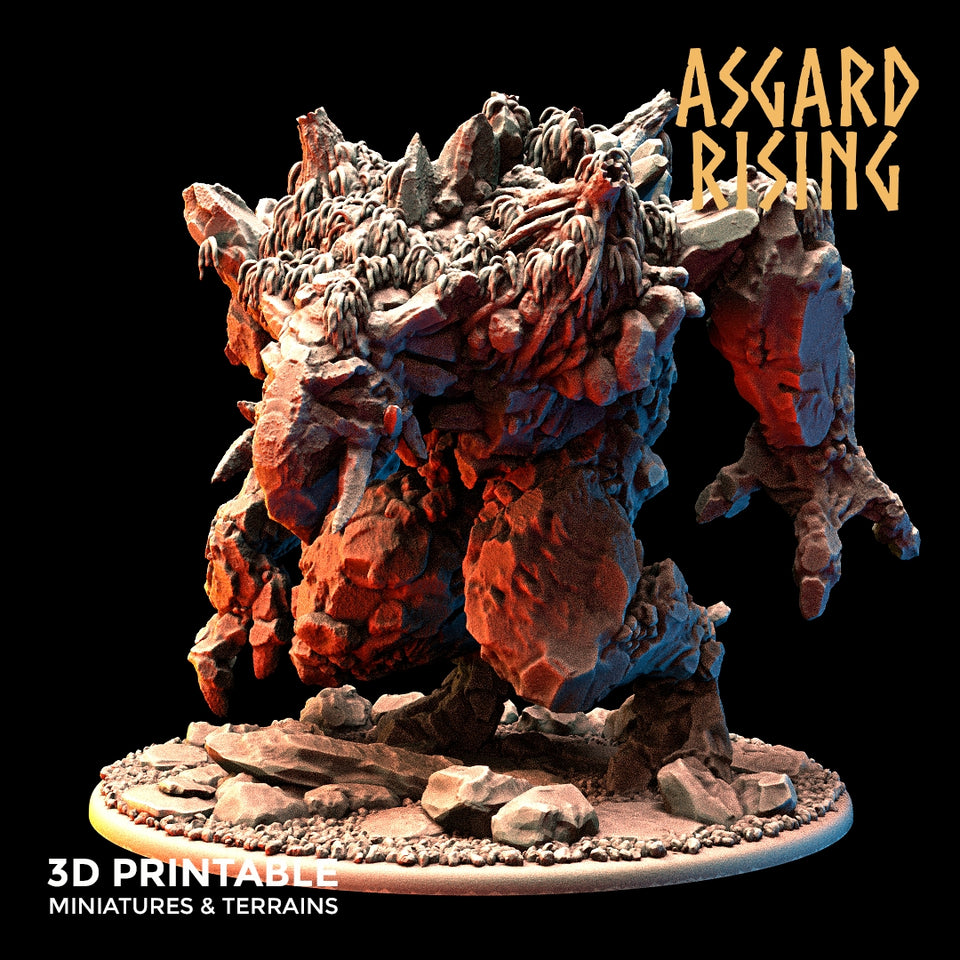 3D Printed Asgard Rising Stone Troll Idol 28mm 32mm D&D - Charming Terrain