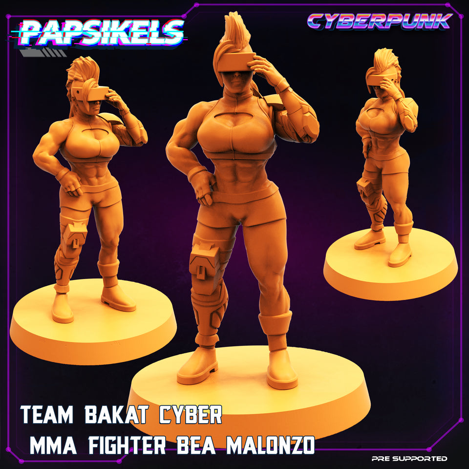 3D Printed Papsikels Cyberpunk Sci-Fi Team Bakat Cyber MMA Fighter Bea Malonzo - 28mm 32mm
