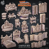 3D Printed Cast n Play Room and Studio Castle Set Terrain Essentials 28mm 32mm D&D