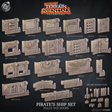3D Printed Cast n Play Pirate Ship Walls and Doors Terrain Essentials 28mm 32mm D&D