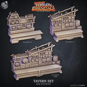 3D Printed Cast n Play Tavern Bar Stations Terrain Essentials 28mm 32mm D&D
