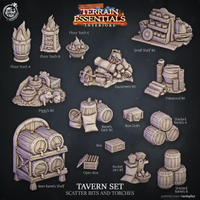 3D Printed Cast n Play Tavern Scatter Bits and Torches Terrain Essentials 28mm 32mm D&D